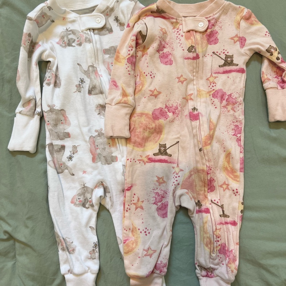 Burt’s Bees Baby Organic Cotton Sleep & Play Footless Pajamas Set of 2 0-3 Month